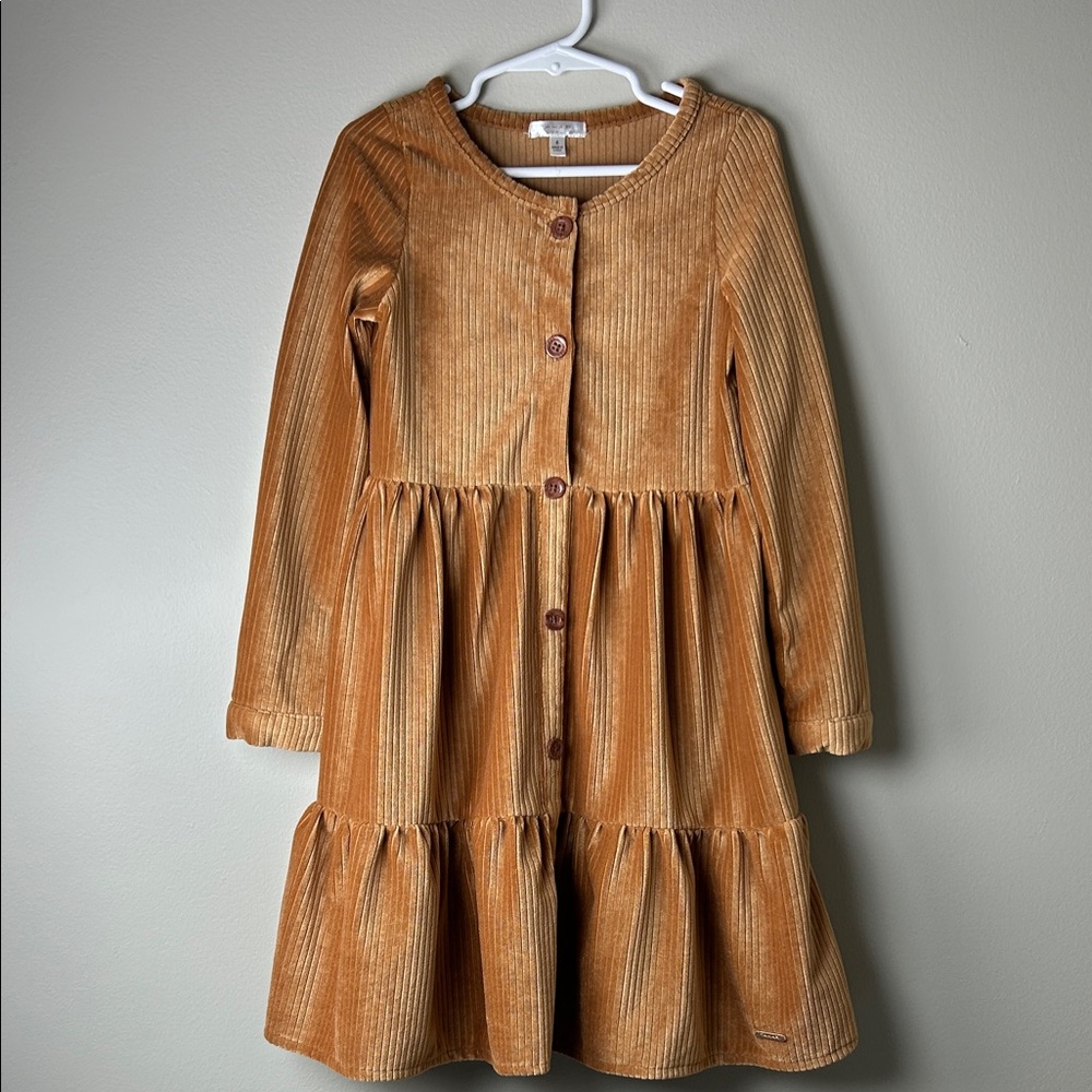 Tahari Kids Corduroy Dress in Brown